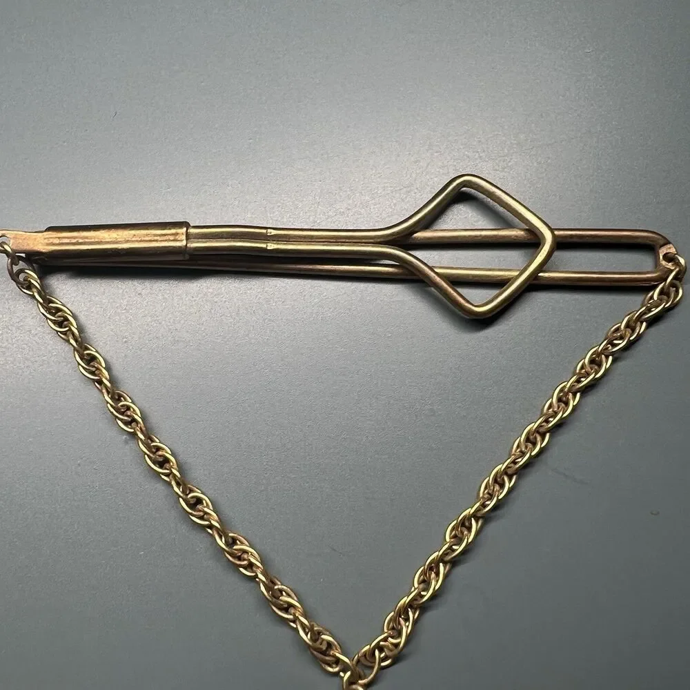 Vintage Mid Century Double Sided Wire Wrapped Black Bead Cufflinks Tie Bar Set